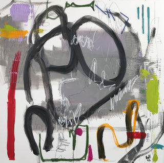 Barbara D’Angelo Månsson Painting 100x100cm A Lollipop in the Thunderstorm