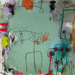 Barbara D’Angelo Månsson Painting 100x100cm Apologie delle conversazioni