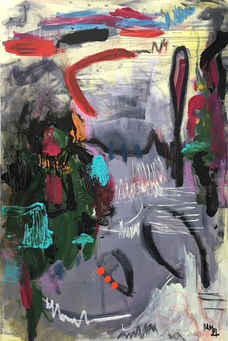 Barbara D’Angelo Månsson Painting 100x150cm Pensieri di un giorno qualunque