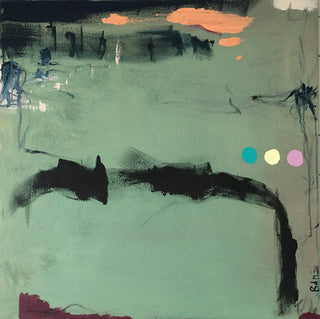 Barbara D’Angelo Månsson Painting 80x80cm The bridge at night