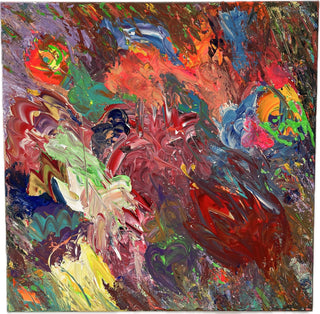 Ben Plaumann Painting 80x80cm Colorful in its entirety with structure becomes abstract