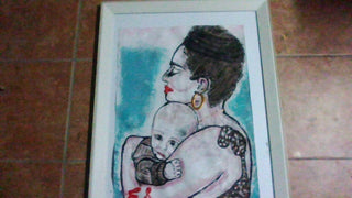 Eric Schloss Painting 45x60cm ME'RE SOPHISTIQUEE avec FILS ENDORM