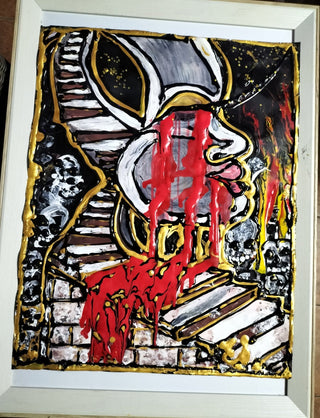 Eric Schloss Painting 50x62cm ASBESTOS WAR