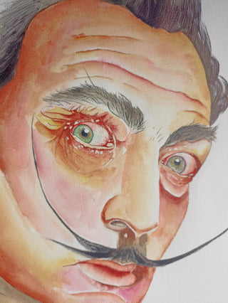 Salvador Dali (portrait, watercolor)