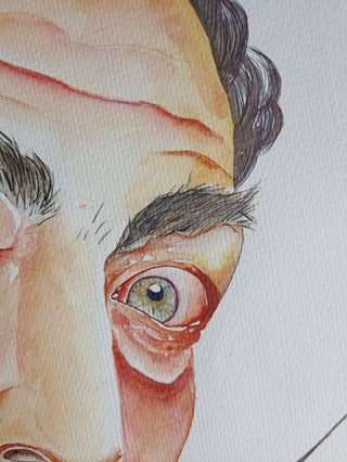 Salvador Dali (portrait, watercolor)