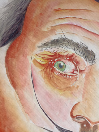 Salvador Dali (portrait, watercolor)