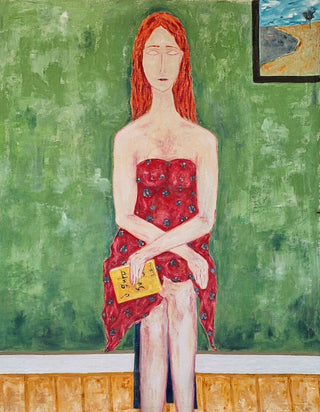 Luiz Dantas Fine Print Menina Com Vestido Florido E Leitura