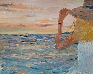 Nina Roca Painting 50x65cm Sunset by the sea